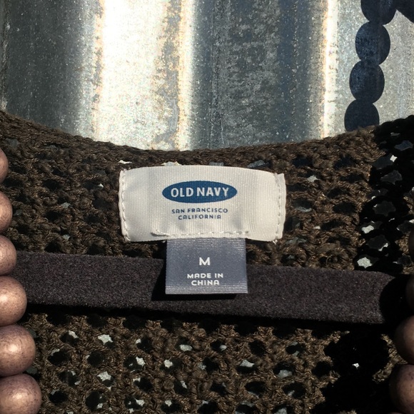 Crochet sheer sweater•medium•art green•NWOT - Picture 3 of 5